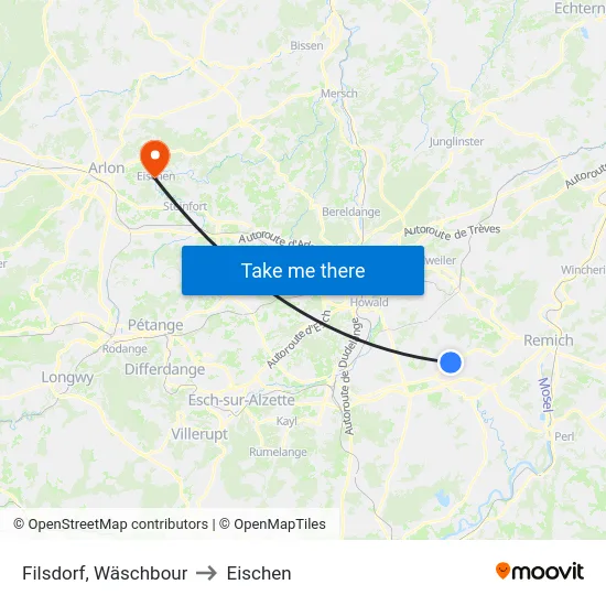 Filsdorf, Wäschbour to Eischen map