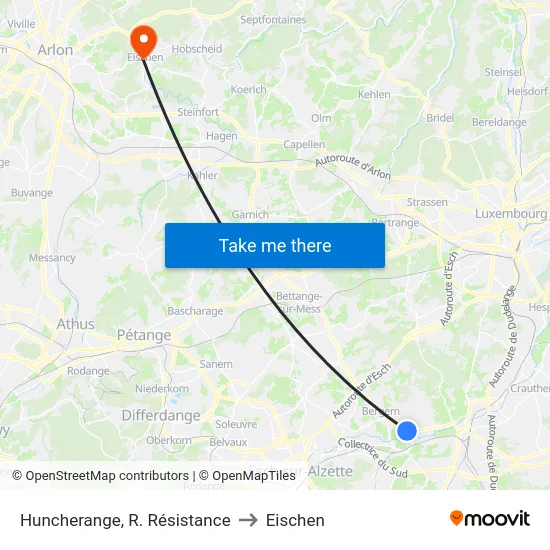 Huncherange, R. Résistance to Eischen map