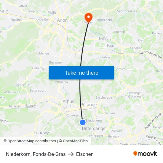 Niederkorn, Fonds-De-Gras to Eischen map