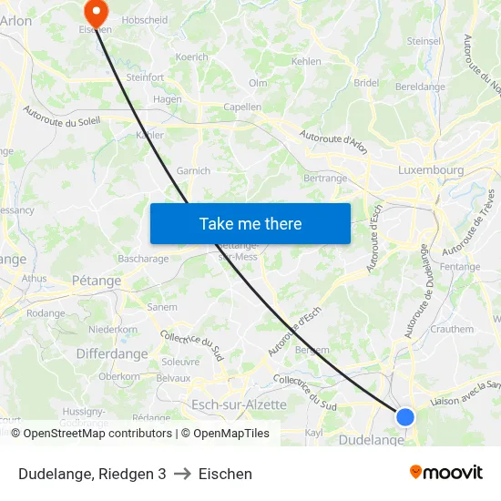Dudelange, Riedgen 3 to Eischen map