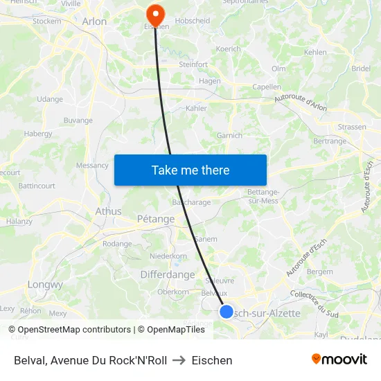 Belval, Avenue Du Rock'N'Roll to Eischen map