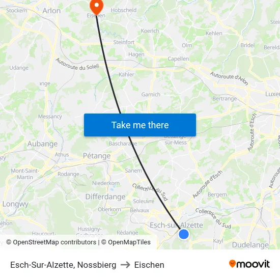 Esch-Sur-Alzette, Nossbierg to Eischen map