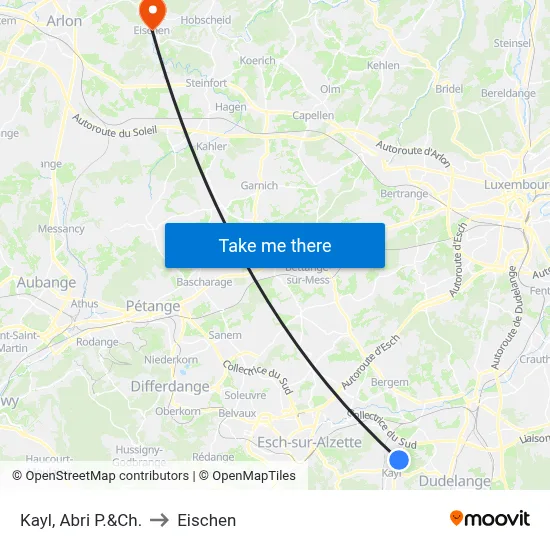 Kayl, Abri P.&Ch. to Eischen map