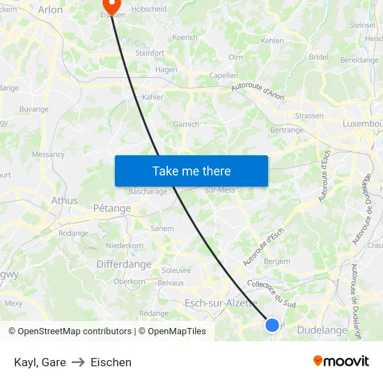 Kayl, Gare to Eischen map