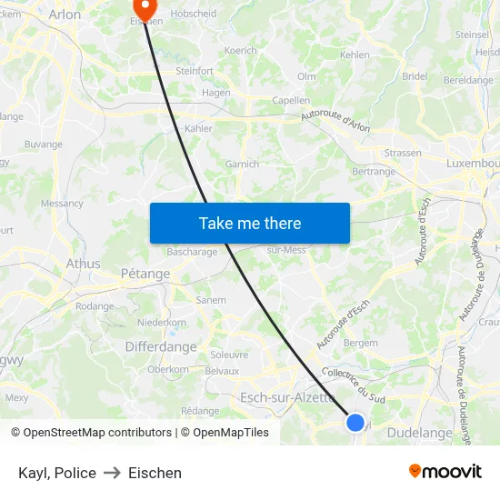 Kayl, Police to Eischen map