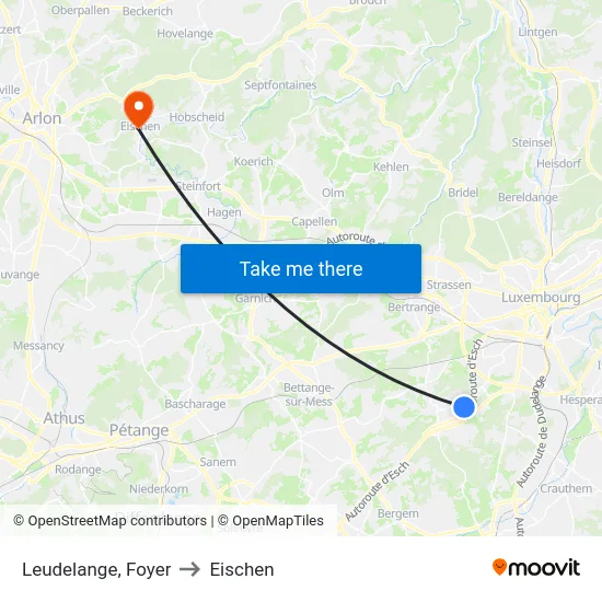 Leudelange, Foyer to Eischen map