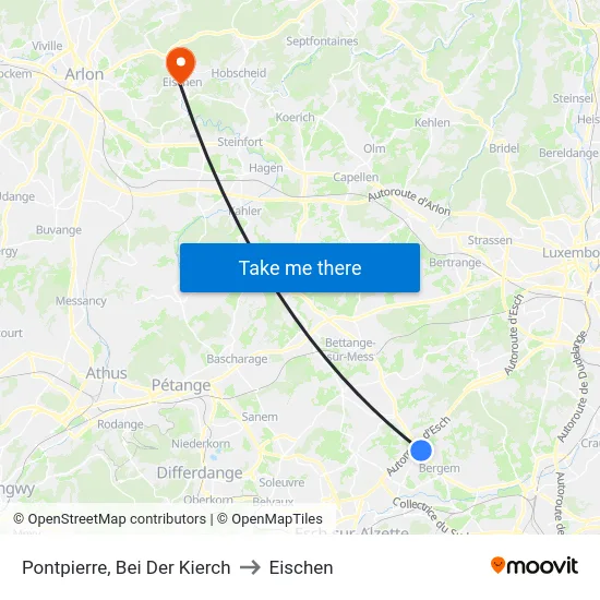 Pontpierre, Bei Der Kierch to Eischen map