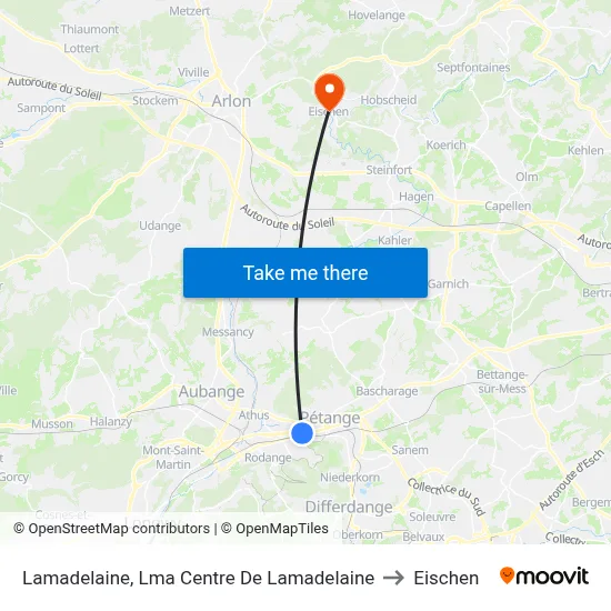 Lamadelaine, Lma Centre De Lamadelaine to Eischen map
