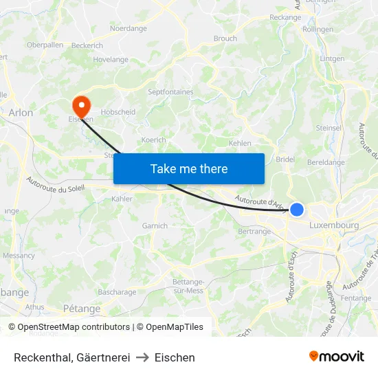 Reckenthal, Gäertnerei to Eischen map