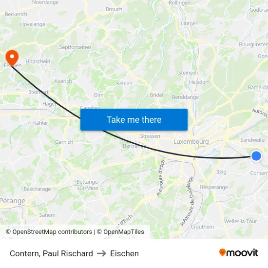 Contern, Paul Rischard to Eischen map