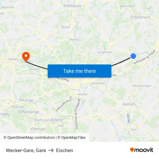 Wecker-Gare, Gare to Eischen map