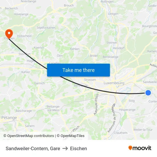 Sandweiler-Contern, Gare to Eischen map