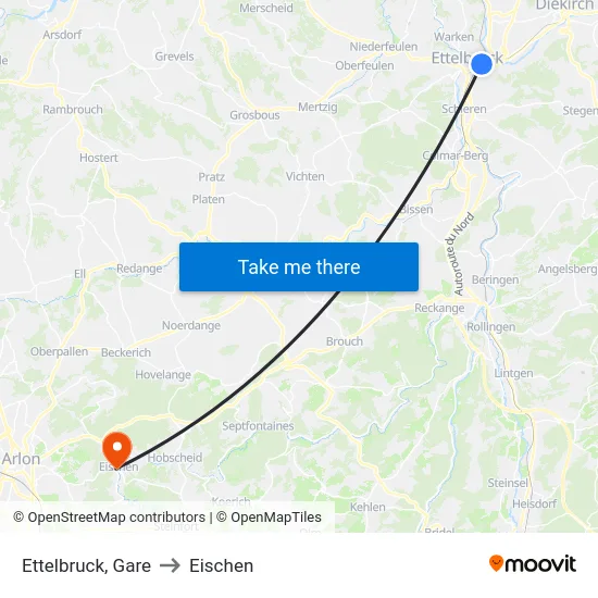 Ettelbruck, Gare to Eischen map