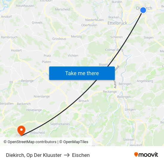 Diekirch, Op Der Kluuster to Eischen map