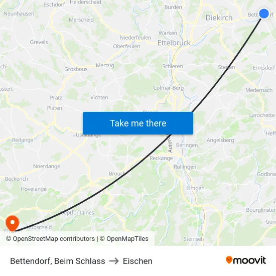 Bettendorf, Beim Schlass to Eischen map