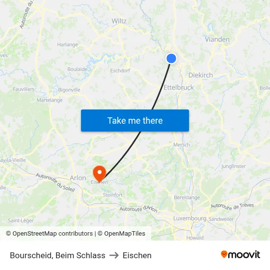 Bourscheid, Beim Schlass to Eischen map