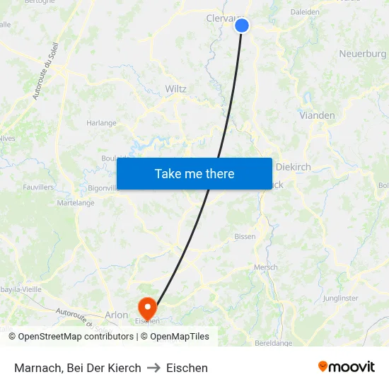 Marnach, Bei Der Kierch to Eischen map