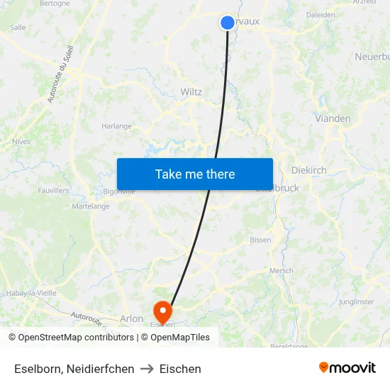 Eselborn, Neidierfchen to Eischen map