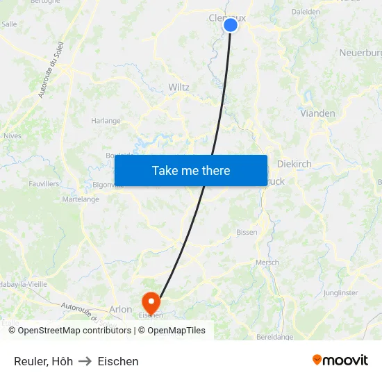 Reuler, Hôh to Eischen map