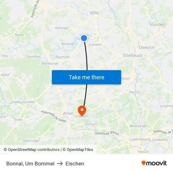 Bonnal, Um Bommel to Eischen map