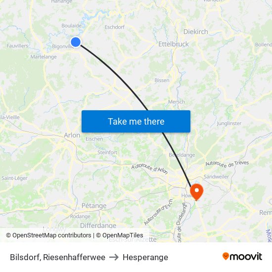 Bilsdorf, Riesenhafferwee to Hesperange map