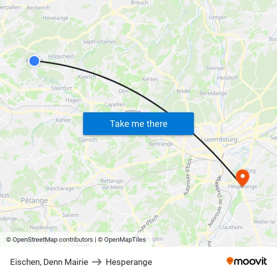 Eischen, Denn Mairie to Hesperange map