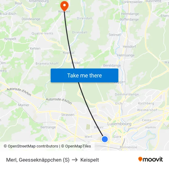 Merl, Geesseknäppchen (S) to Keispelt map
