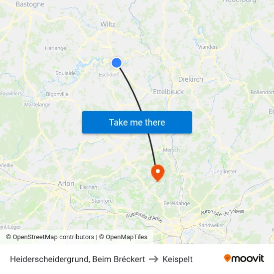Heiderscheidergrund, Beim Bréckert to Keispelt map