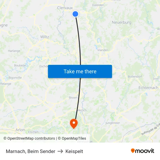 Marnach, Beim Sender to Keispelt map