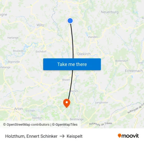 Holzthum, Ennert Schinker to Keispelt map