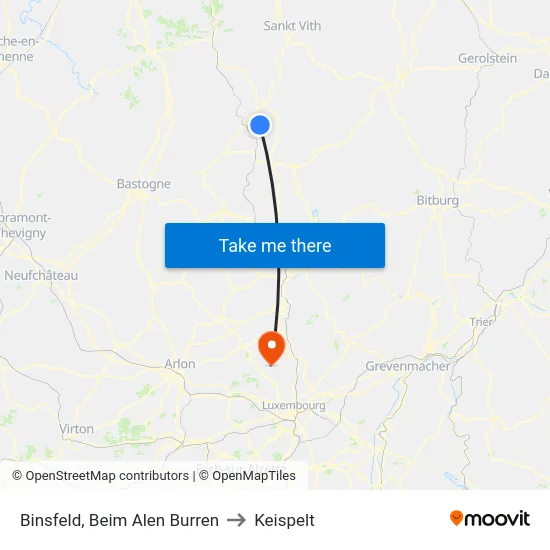 Binsfeld, Beim Alen Burren to Keispelt map