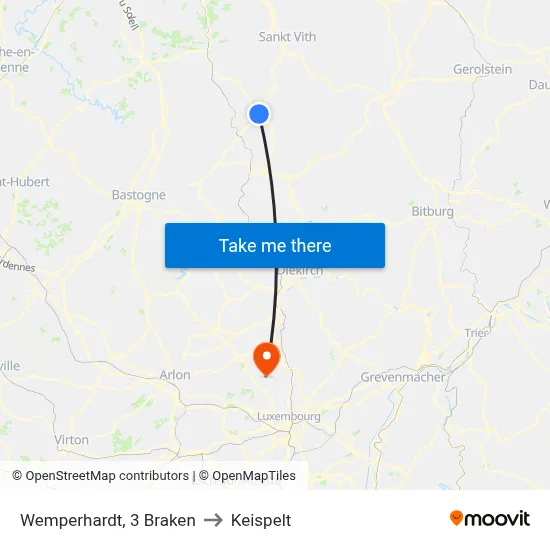 Wemperhardt, 3 Braken to Keispelt map