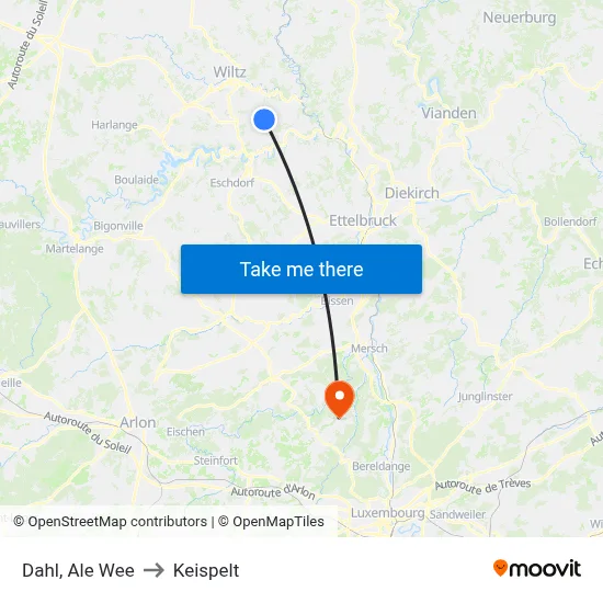 Dahl, Ale Wee to Keispelt map