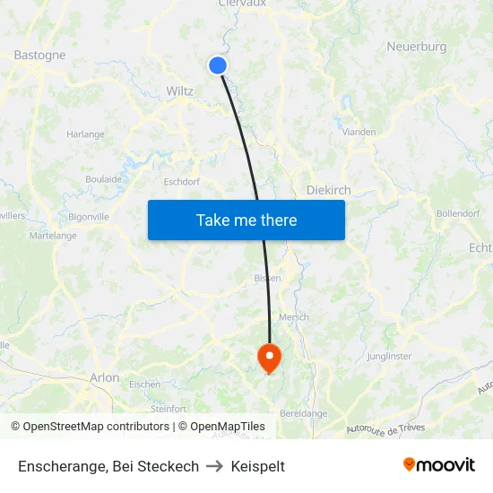 Enscherange, Bei Steckech to Keispelt map