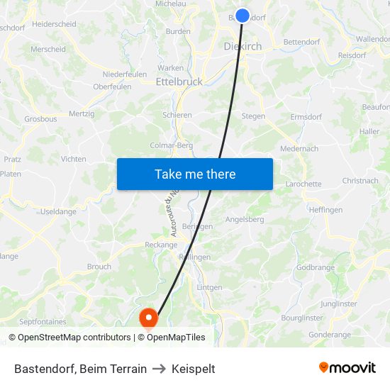 Bastendorf, Beim Terrain to Keispelt map