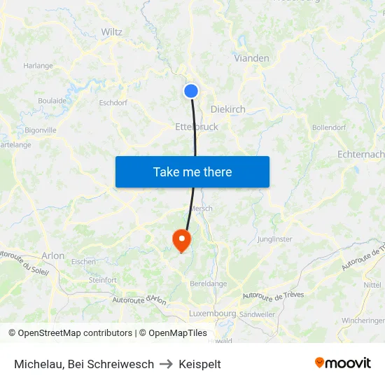 Michelau, Bei Schreiwesch to Keispelt map