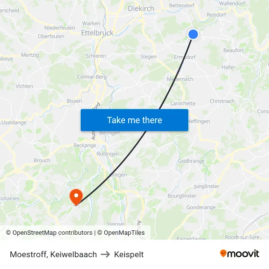Moestroff, Keiwelbaach to Keispelt map
