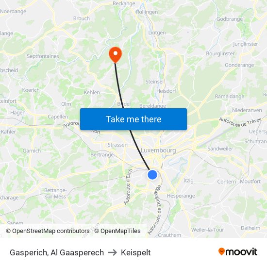 Gasperich, Al Gaasperech to Keispelt map