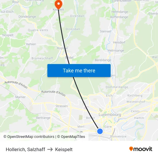 Hollerich, Salzhaff to Keispelt map