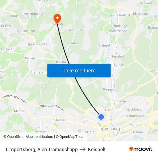 Limpertsberg, Alen Tramsschapp to Keispelt map