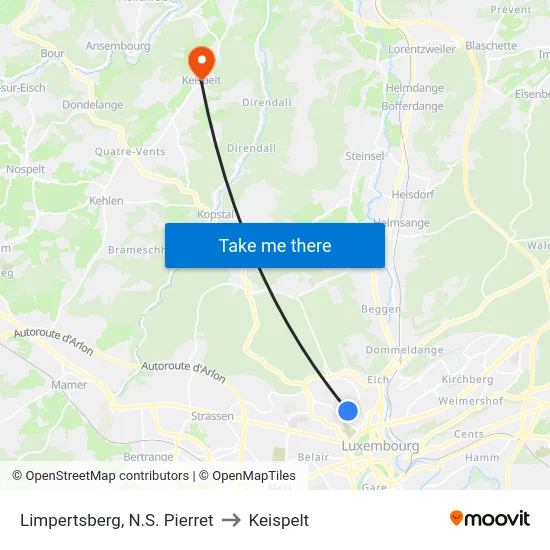 Limpertsberg, N.S. Pierret to Keispelt map