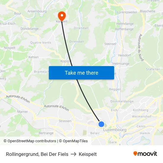 Rollingergrund, Bei Der Fiels to Keispelt map