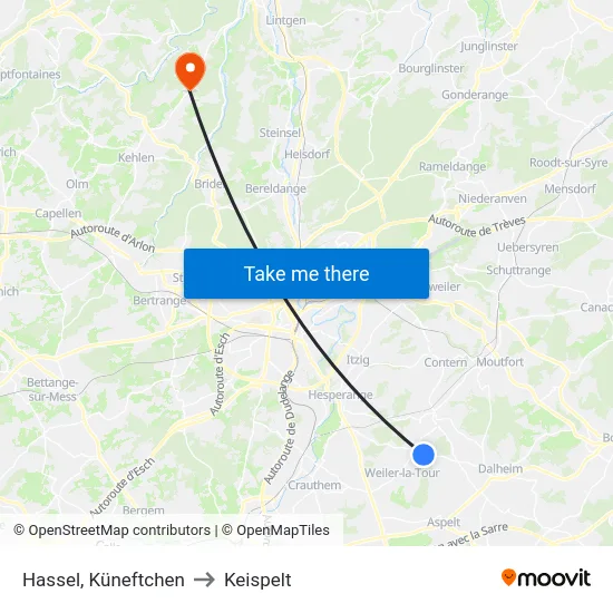 Hassel, Küneftchen to Keispelt map