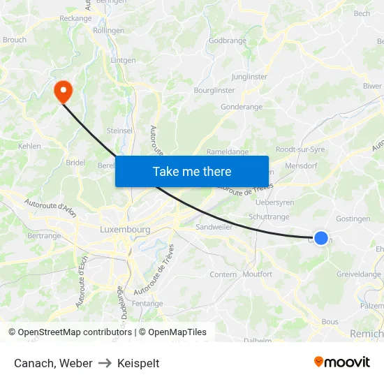 Canach, Weber to Keispelt map