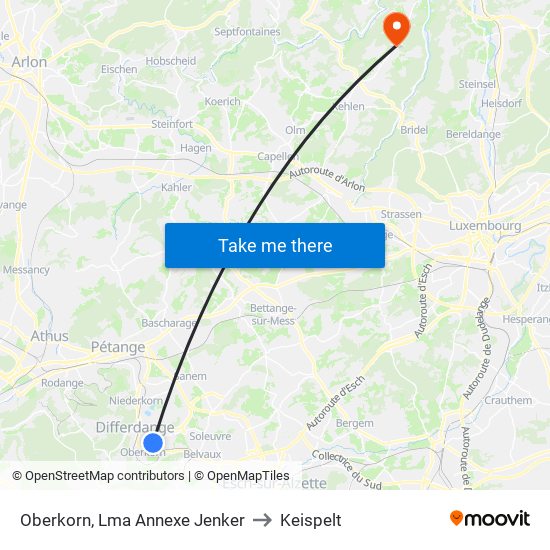 Oberkorn, Lma Annexe Jenker to Keispelt map