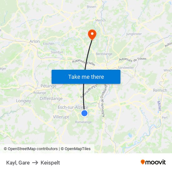 Kayl, Gare to Keispelt map