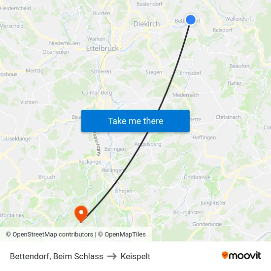 Bettendorf, Beim Schlass to Keispelt map