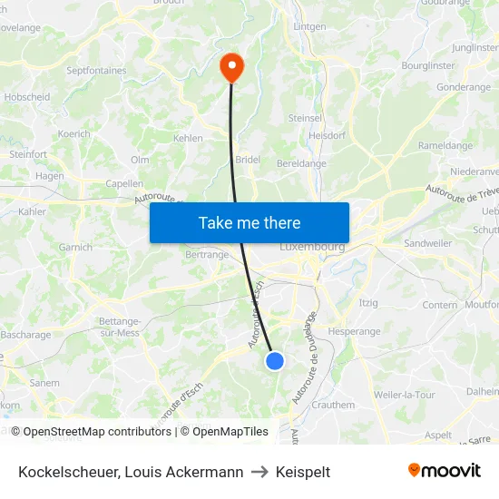 Kockelscheuer, Louis Ackermann to Keispelt map