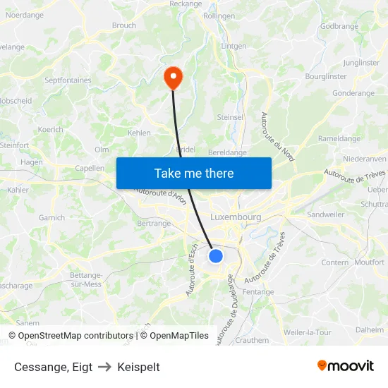 Cessange, Eigt to Keispelt map