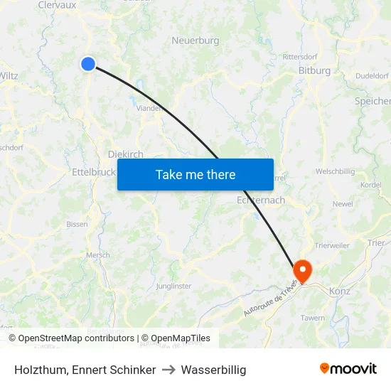Holzthum, Ennert Schinker to Wasserbillig map